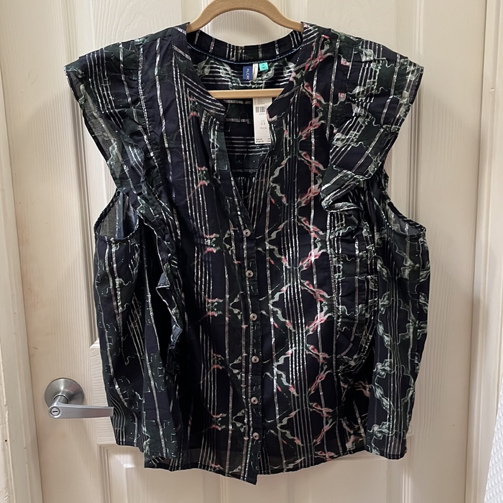 NWT Anthropologie Pilcro ruffled buttondown